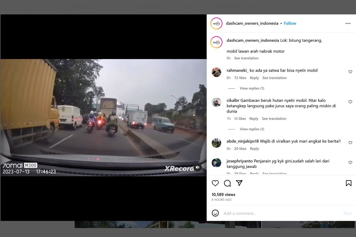 
Video viral memperlihatkan pengemudi mobil boks melaju melawan arah dalam kondisi kencang hingga menabrak pengendara sepeda motor kemudian kabur. 