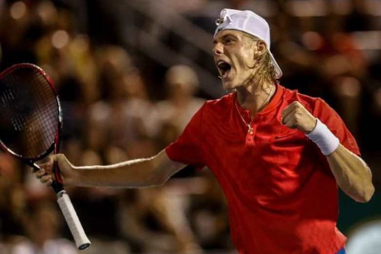 Denis Shapovalov mengalahkan Rafael  Nadal 3-6, 6-4, 7-6 (7/4) pada turnamen ATP Montreal  Masters, Kamis (10/08/2017)