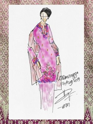 Desain baju kurung untuk Loemongga Haoemasan karya Didiet Maulana