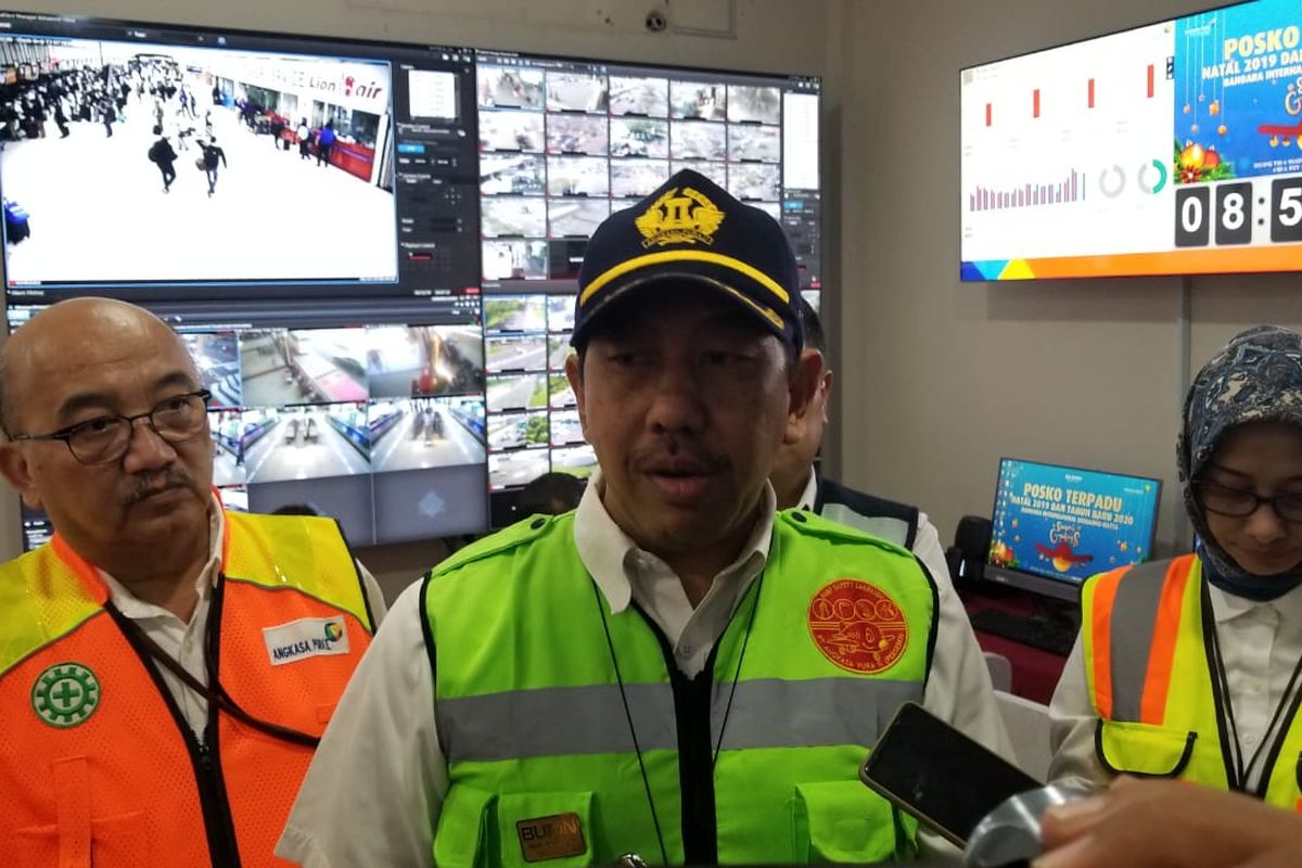 Direktur Utama PT Angkasa Pura II (Persero) Awaluddin di Posko Nataru Bandara Soekarno-Hatta, Rabu (18/12/2019)