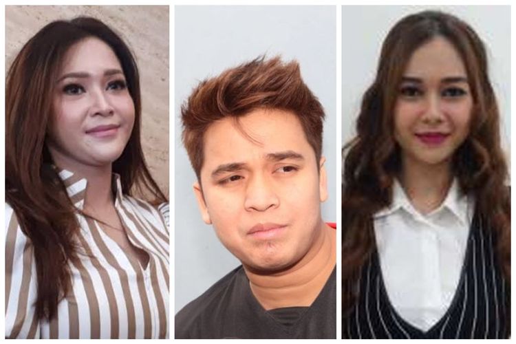 Kolase foto Maia Estianty, Aura Kasih dan Billy Syahputra