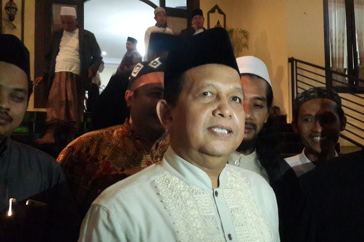 Ketua Komite Ekonomi dan Industri Nasional (KEIN) Soetrisno Bachir saat menghadiri Dialog Ekonomi Umat di Pondok Pesantren An Nur 1 Kabupaten Malang, Sabtu (27/4/2019) malam.