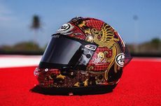 Helm Spesial Mario Aji buat MotoGP Indonesia, Motif Batik Merah Putih