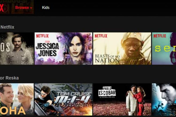 Netflix menyediakan aneka judul film dan serial TV