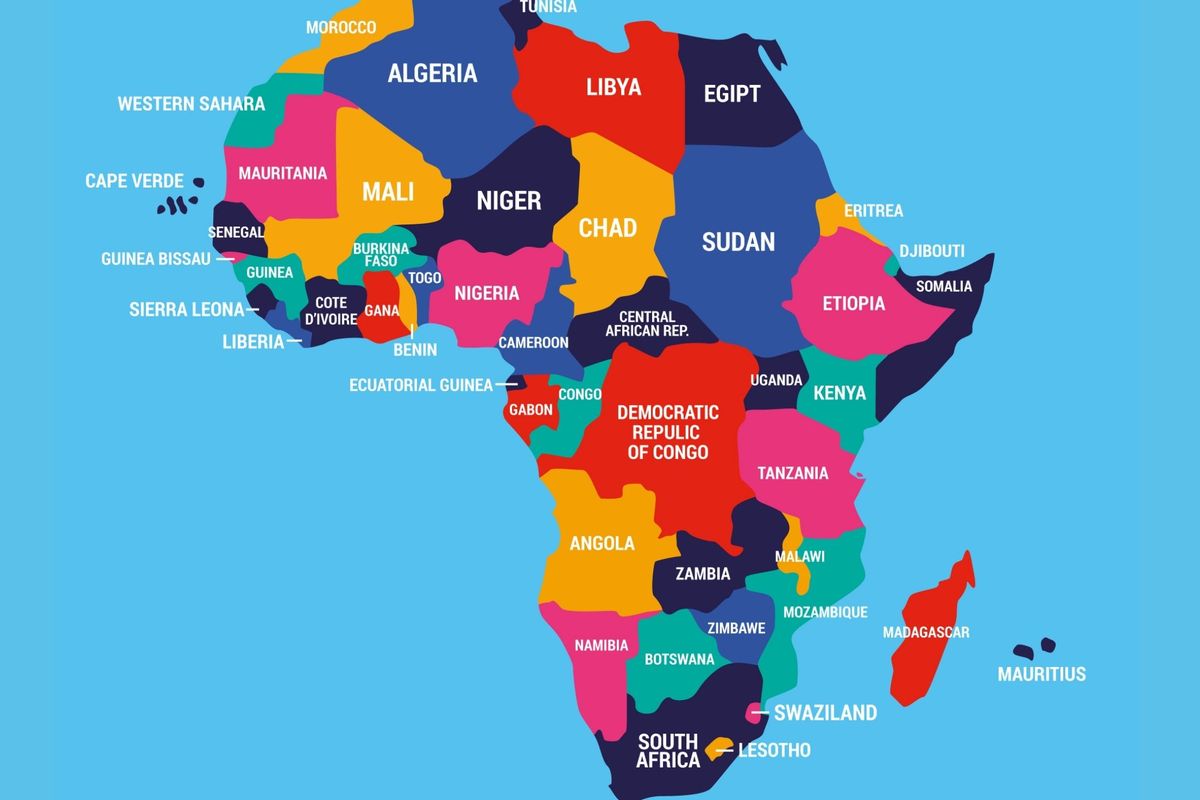 Ilustrasi peta Benua Afrika