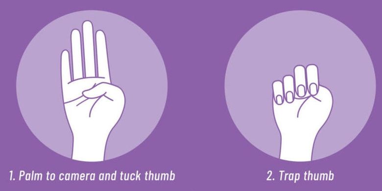 Gestur tangan sebagai tanda isyarat bahaya untuk meminta bantuan.