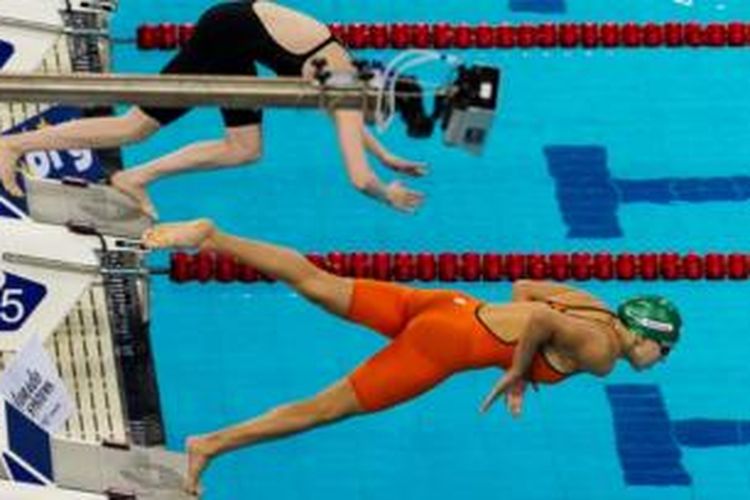 Ruta Meilutyte (bawah)