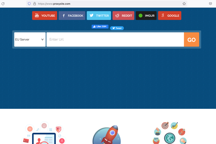 Ilustrasi cara membuka situs yang diblokir tanpa aplikasi tambahan menggunakan situs proxy.