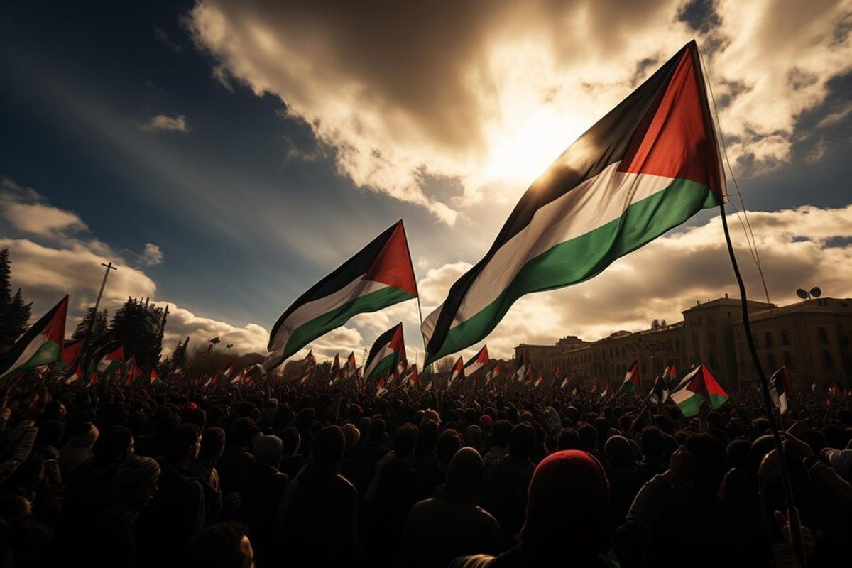Ilustrasi mendukung Palestina.