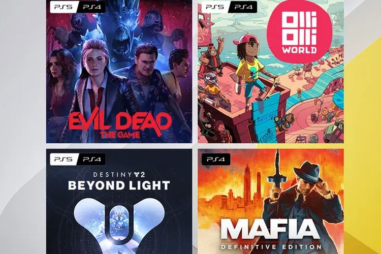 Ilustrasi empat game gratis PS Plus Februari 2023.