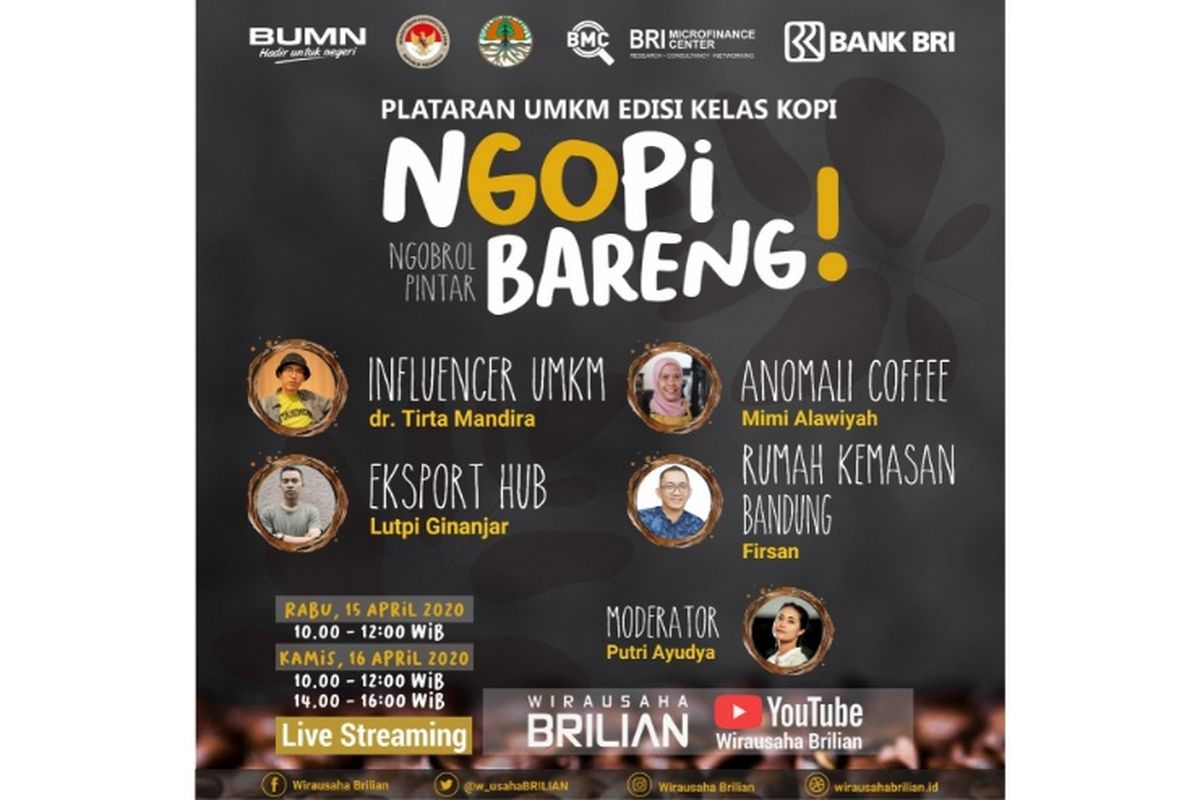 Bank BRI selenggarakan NGOPI BARENG, kelas online bagi para petani kopi Perhutanan Sosial