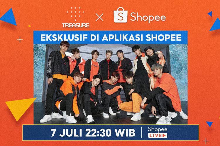 Boy group asal Korea Selatan Treasure bakal memeriahkan acara Shopee Live, Rabu (7/7/2021).