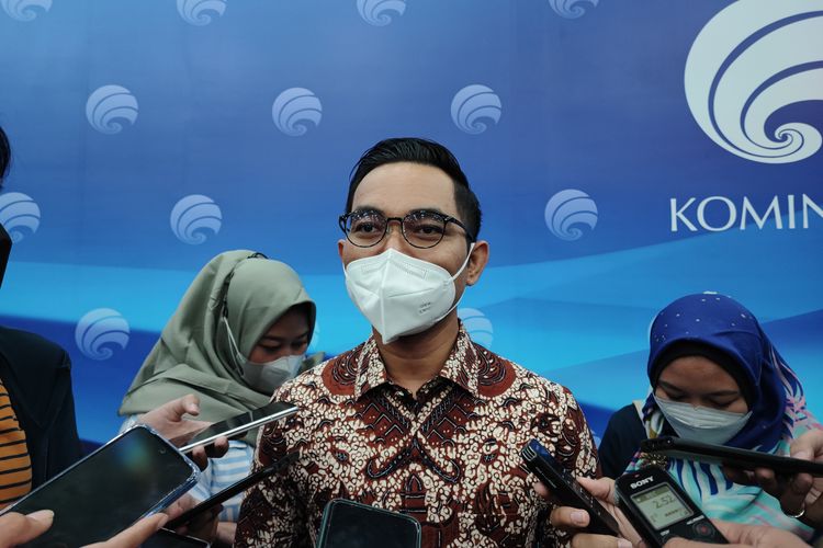 Juru Bicara Kominfo Dedy Permadi saat ditemui awak media di Gedung Kominfo, Jakarta Pusat, Rabu (22/6/2022).
