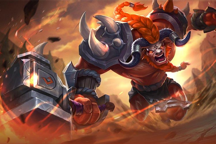 Ilustrasi hero Minotaur di Mobile Legends.