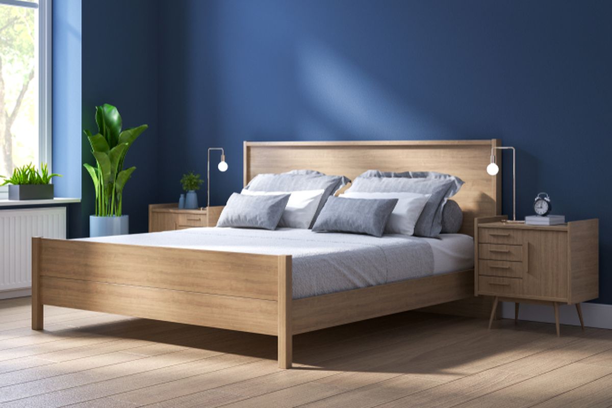 Ilustrasi tempat tidur, tempat tidur minimalis.