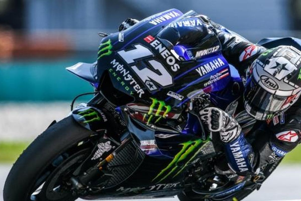 Maverick Vinales saat menjalani latihan pramusim di sirkuit Sepang Malaysia, Kamis (2/5/2019)