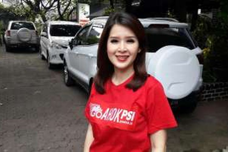 Ketua Umum Partai Solidaritas Indonesia (PSI) Grace Natalie saat peluncuran aplikasi 