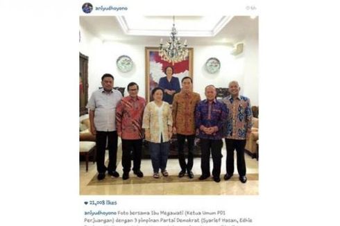 Ani Yudhoyono Unggah Foto Ibas Temui Megawati