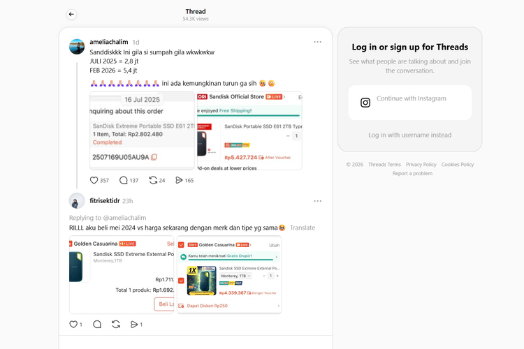 Sejumlah warganet mengaku kaget dan ngenes (sedih, miris) melihat harga SSD naik gila-gilaan.

