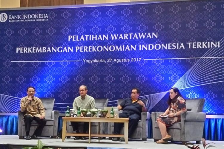 Pelatihan wartawan Bank Indonesia (BI) di Hotel Tentrem Yogyakarta, Minggu (27/8/2017).