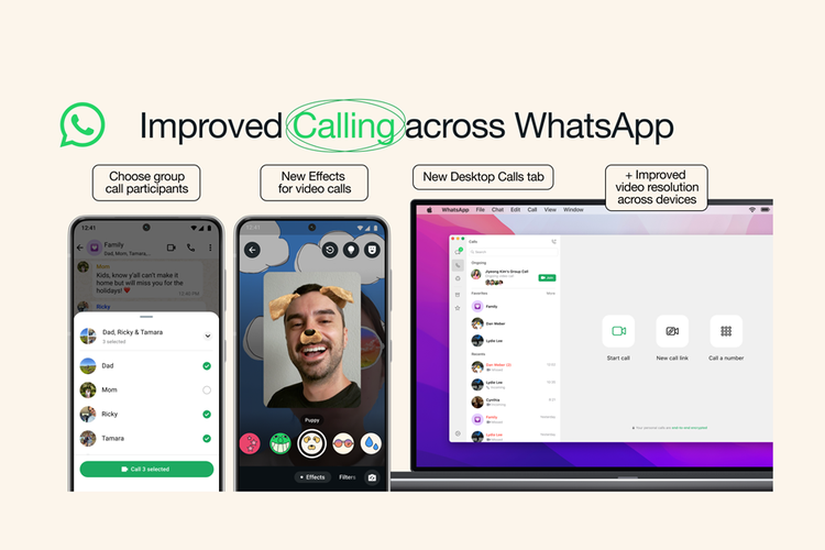 WhatsApp rilis fitur baru untuk meningkatkan kualitas panggilan suara maupun video di platform-nya