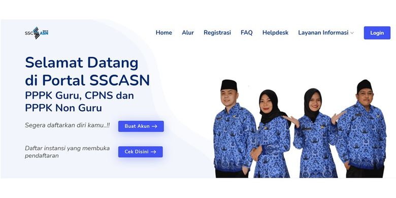 Laman pendaftaran CPNS 2021, www.sscasn.bkn.go.id.