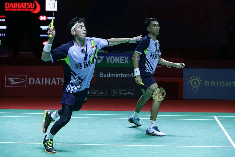 Ganda putra Indonesia, Fajar Alfian/Muhammad Rian Ardianto. Mereka akan tampil dalam All England 2023 dengan status unggulan pertama.