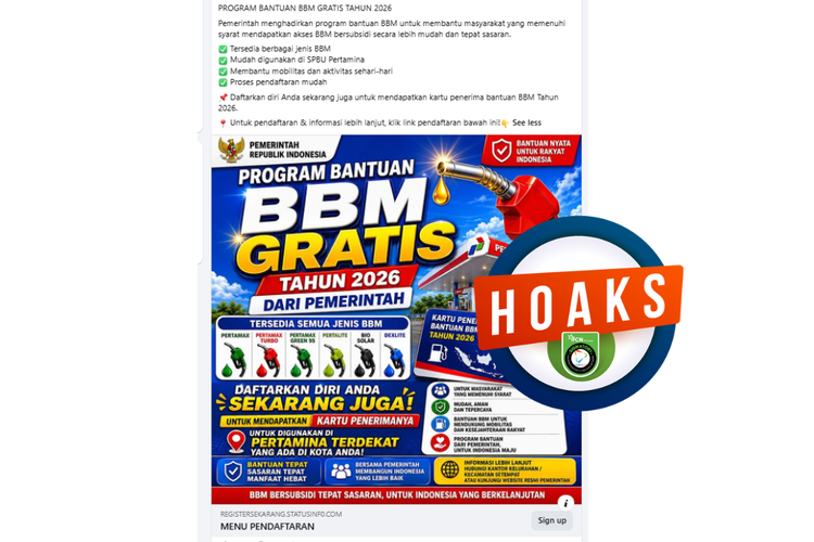 INFOGRAFIK: Narasi Hoaks Berupa Tautan untuk Dapat BBM Gratis, Cek Faktanya