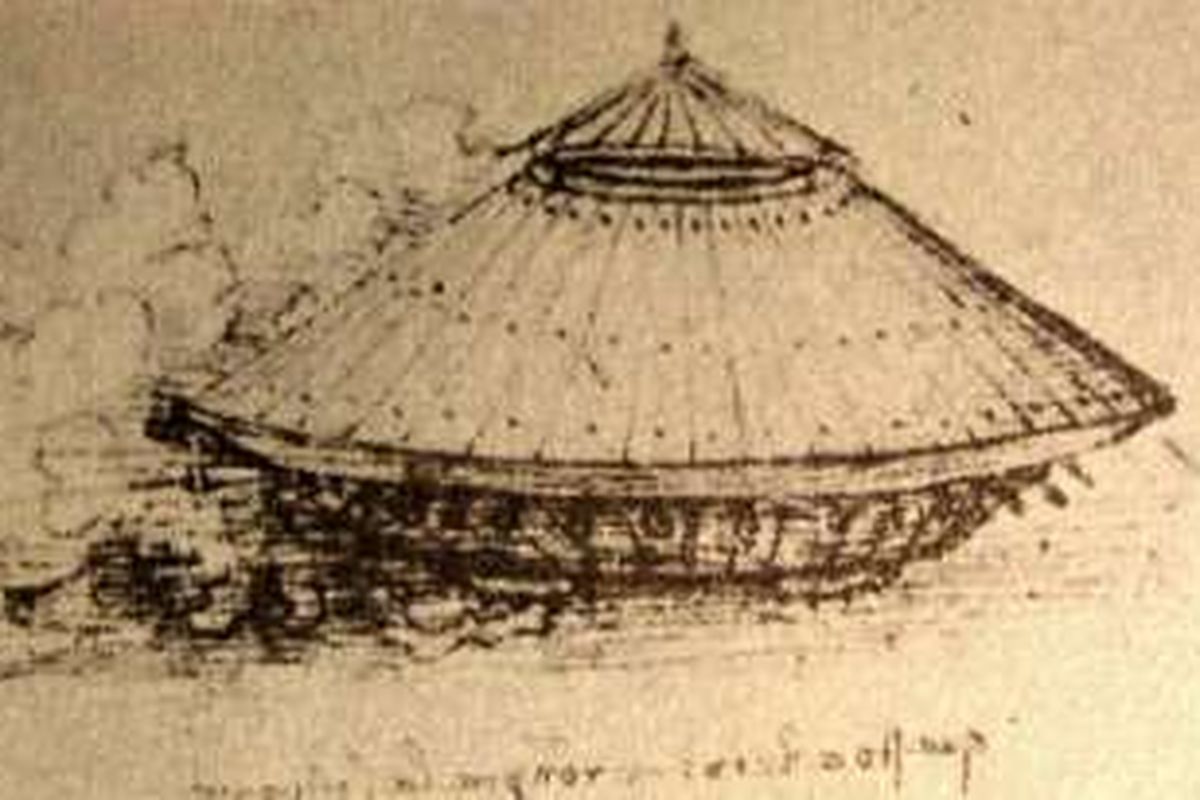 Desain kendaraan perang yang dibuat Leonardo da Vinci