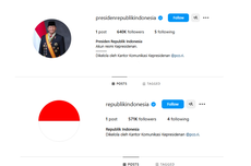 Ini Akun Instagram Resmi Republik Indonesia dan Presiden RI Prabowo 