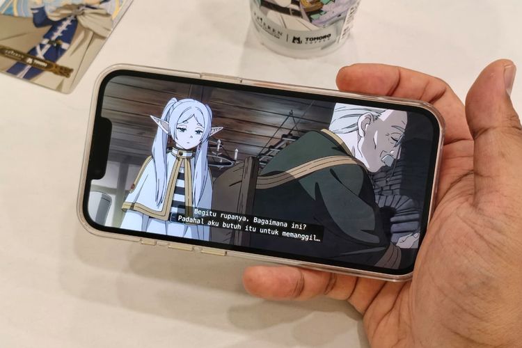 iPhone 17e dipakai untuk menonton film Netflix.
