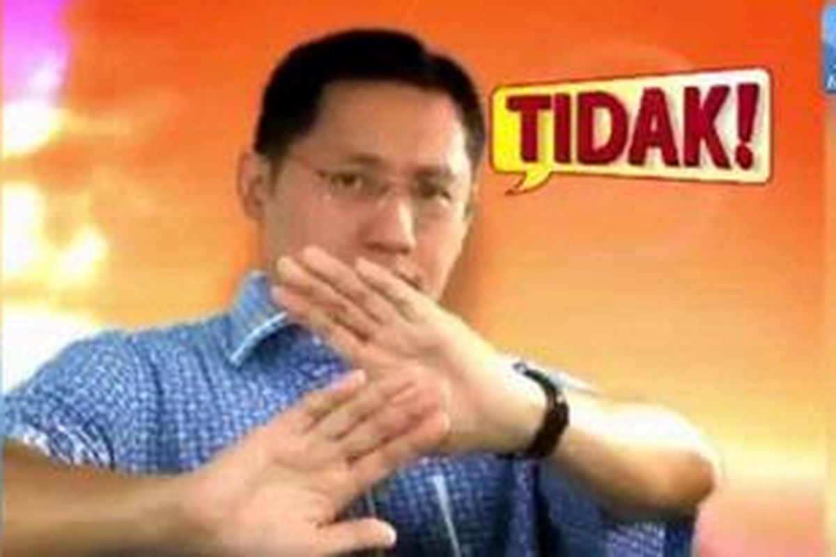 Anas Urbaningrum saat menjadi bintang iklan dalam iklan Partai Demokrat "Katakan Tidak pada Korupsi"