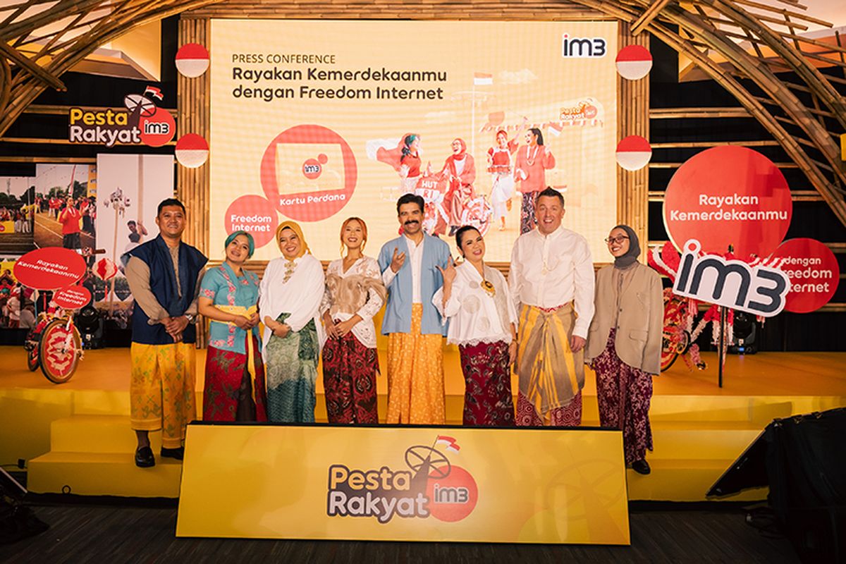 Indosat melalui produk IM3 meluncurkan kampanye bertajuk Rayakan Kemerdekaanmu dengan Freedom Internet di Auditorium KPPTI, Jakarta Pusat, Kamis (10/8/2023).
