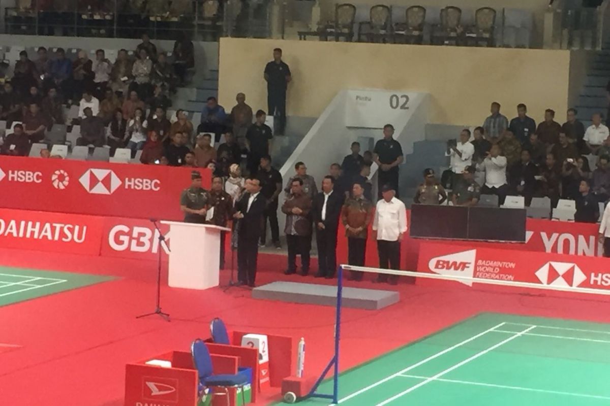 Presiden Joko Widodo (Jokowi) meresmikan Istora Senayan di Kompleks GBK Senayan, Jakarta, Selasa (23/1/2018).