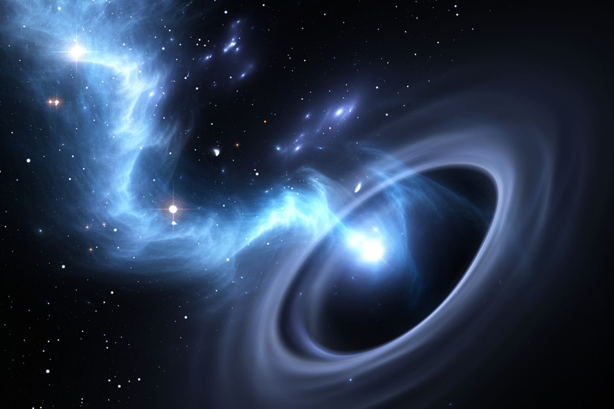Ilustrasi lubang hitam supermasif, rahasia alam semesta, misteri jagad raya.