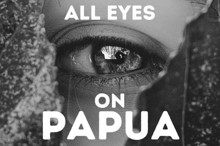 Ilustrasi poster All Eyes on Papua.