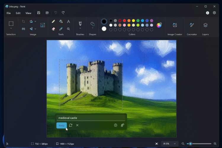 Fitur baru di Paint, Generative Fill.