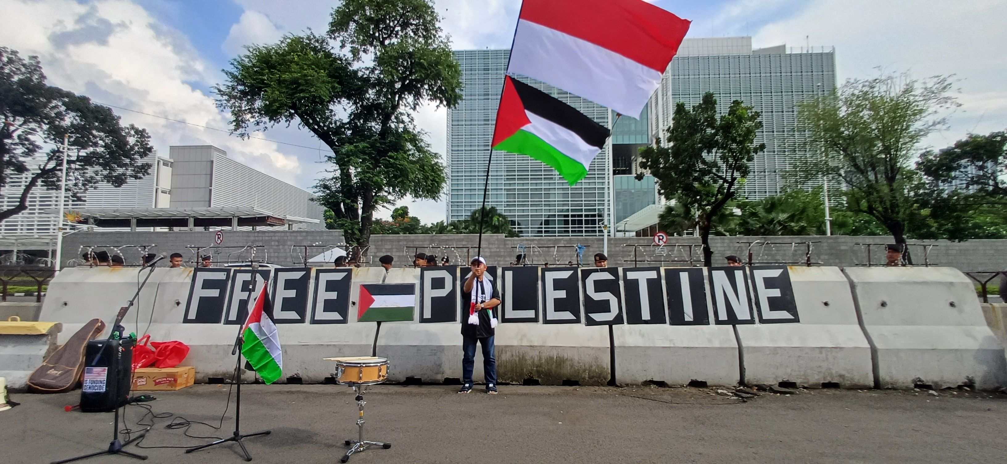 Demo di Depan Kedubes AS, Koalisi Musisi Bersama Kontras Tuntut Kemerdekaan Palestina