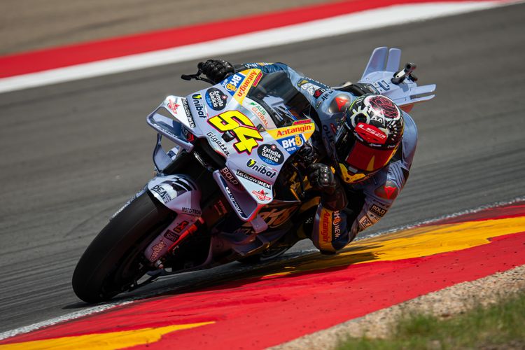 Fermin Aldeguer saat berlaga pada MotoGP Aragon 2025