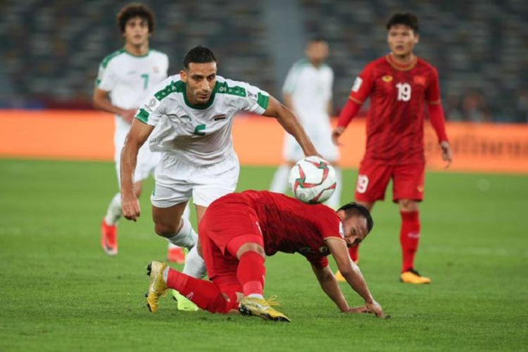 Laga Irak vs Vietnam dalam lanjutan Grup D Piala Asia 2019 berlangsung di Stadion Zayeed Sports City, 8 Januari 2019. 