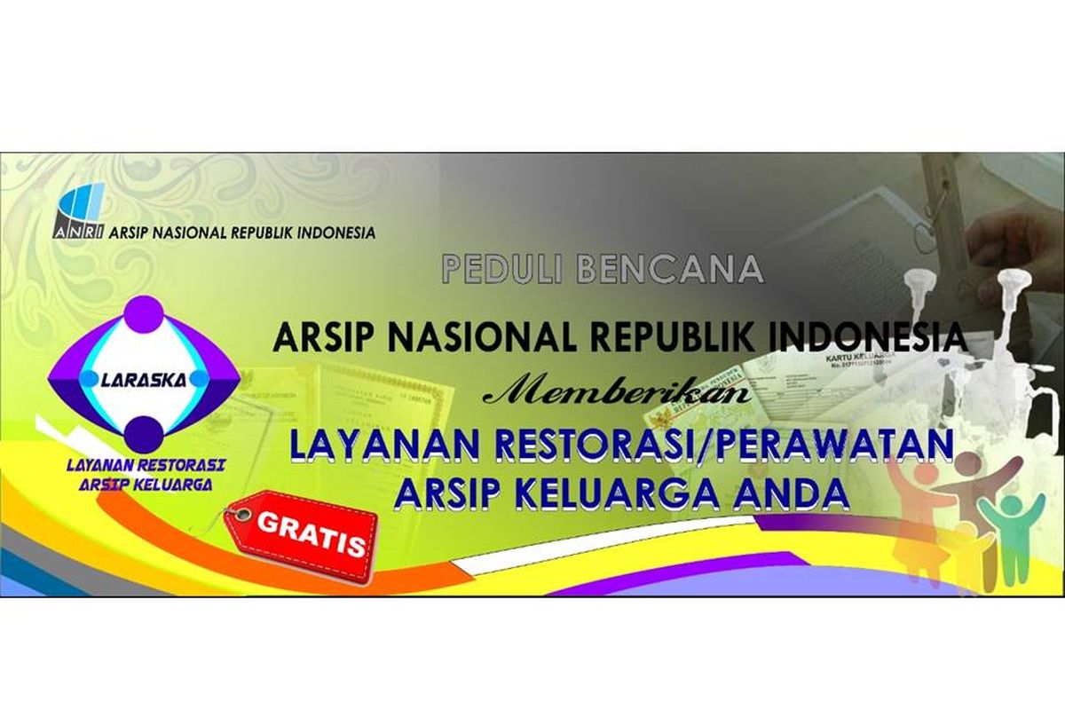 Layanan gratis untuk restorasi dokumen yang diberikan ANRI untuk korban banjir.