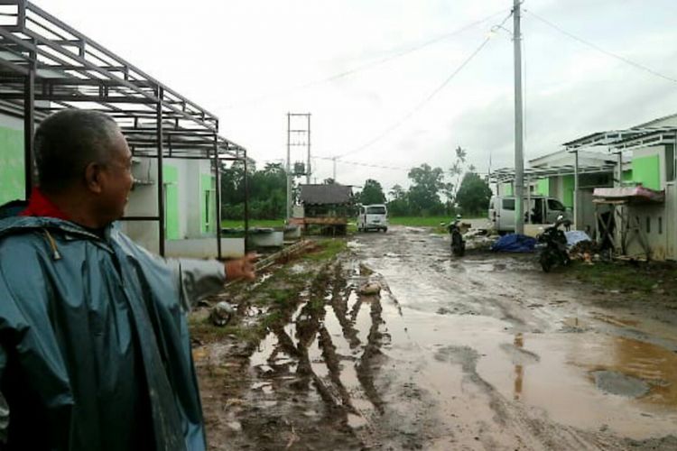 Salah satu perumahan di Kecamatan Pallangga, Kabupaten Gowa, Sulawesi Selatan yang sempat terendam banjir yang melanda. Kamis, (31/1/2019).