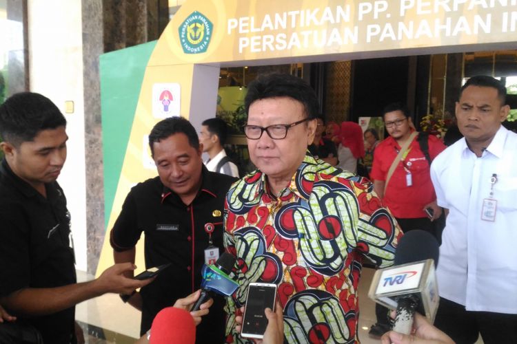 Menteri Dalam Negeri Tjahjo Kumolo saat di Hotel Sultan, Jakarta, Kamis (7/2/2019). 