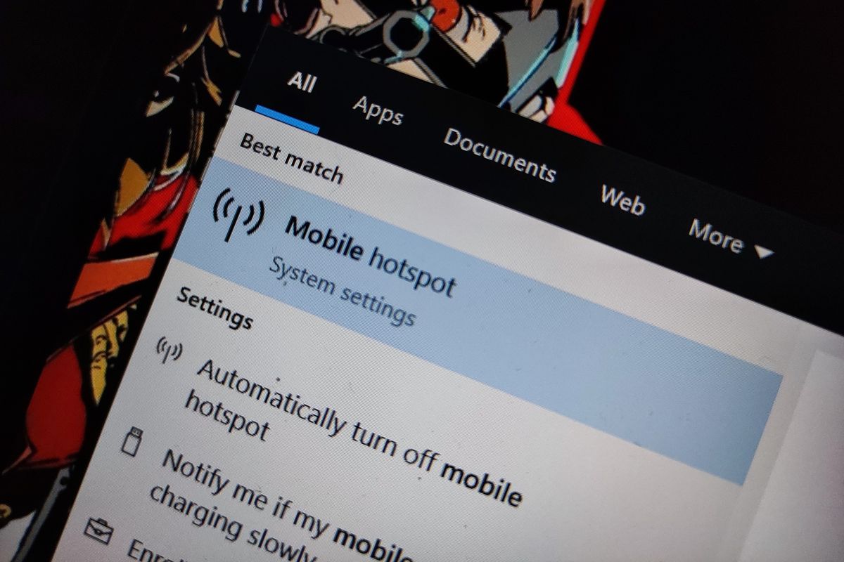 Ilustrasi fitur Mobile hotspot di Windows 10.