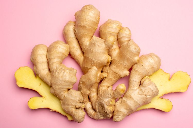 Ginger illustration. Drinking ginger decoction in large quantities has the potential to cause bleeding.