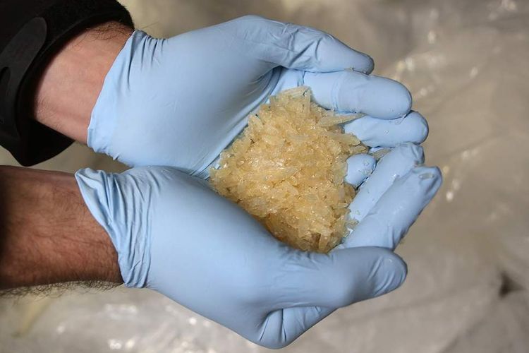 Ilustrasi Narkoba Jenis Methamphetamine.