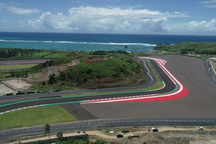 An aerial view of Indonesia's new Mandalika circuit on the island of Lombok.