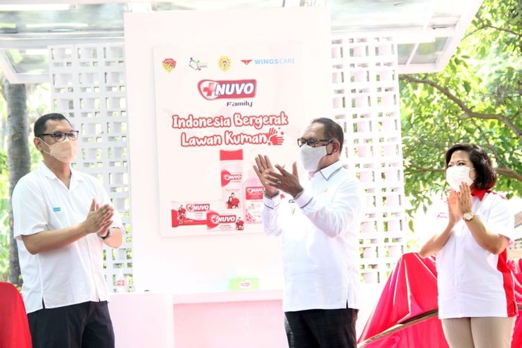 Acara peresmian 150 sarana cuci tangan oleh NUVO Family di Pantai Lasiana, Kupang, NTT, Rabu (30/3/2022) 

