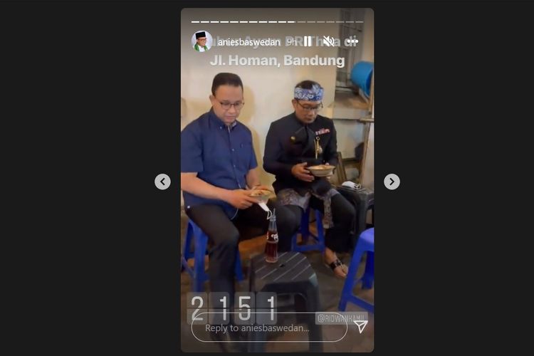 Gubernur DKI Jakarta Anies Baswedan dan Gubernur Jawa Barat Ridwan Kamil kembali memperlihatkan kebersamaanya di dunia maya. Tangkapan layar diambil Jumat (25/2/2022).