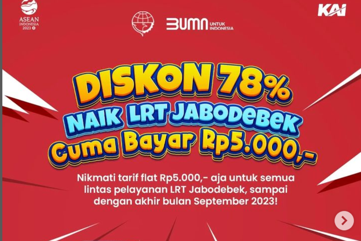 Tarif promo LRT Jabodetabek.